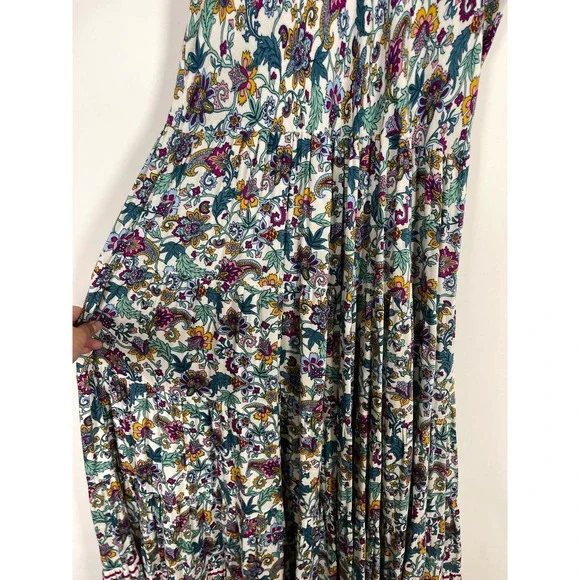 Soft Surroundings Maxi Dress Kara Floral Print Tiered Sundress Boho Chic Size XL - Picture 7 of 9